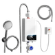 Calentador de Agua Eléctrico Instantáneo – Pantalla Digital, Kit de Ducha Incluido, Calentamiento Rápido [Blanco]