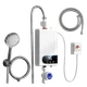 Calentador de Agua Eléctrico Instantáneo – Pantalla Digital, Kit de Ducha Incluido, Calentamiento Rápido [Blanco]