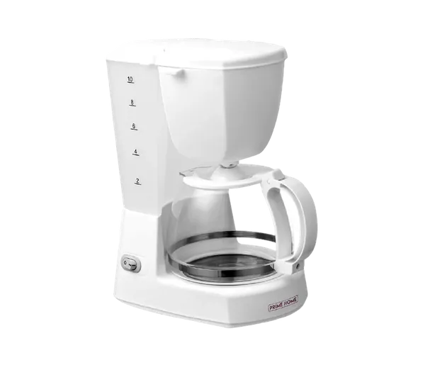 CAFETERA 10 TAZAS BLANCA VASO VIDRIO PRIME HOME