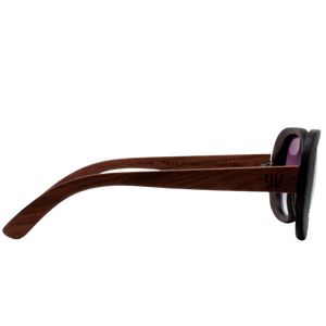 Lente de sol madera con cristal degradado morada