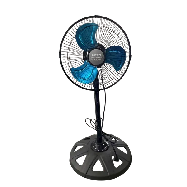 Ventilador de Pedestal Coven 10" – 60W, Aspas de Alto Flujo, Diseño Compacto [Azul/Negro]