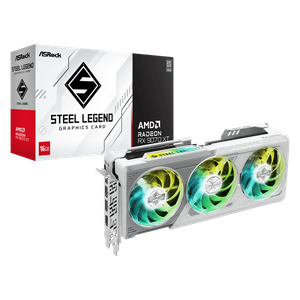 Tarjeta Gráfica ASRock Radeon RX 9070 XT 16GB Steel Legend White 3 fans