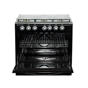 Cocina 6 Hornillas 30" Omega Negra