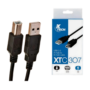 Cable USB 2.0 A-Macho a B-Macho 6ft XTECH