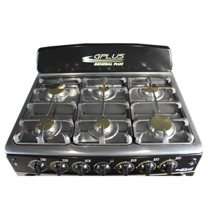 Cocina a gas 6H 30" Gplus Negra