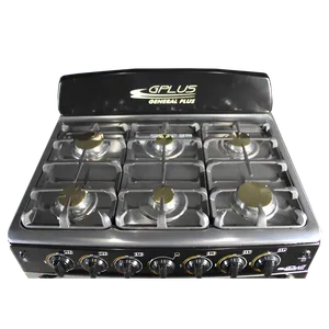 Cocina a gas 6H 30" Gplus Negra