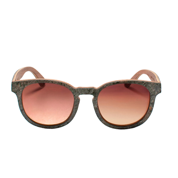 Lentes de sol madera y piedra natural con cristal degradado ambar