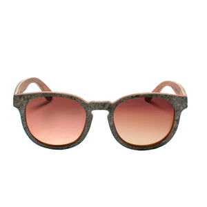 Lentes de sol madera y piedra natural con cristal degradado ambar