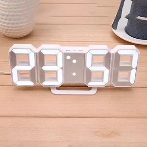 Reloj Digital 3D LED Moderno – Efecto Flotante, Alarma, Doble Montaje [Luz Blanca]