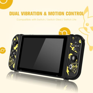 Mandos J-C Nintendo Switch Negro Diseño Pokemoncon Luces LED RGB