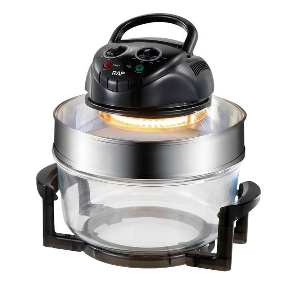 Freidora de Aire RAF de Vidrio 12L – Recipiente Transparente, 1400W, Ciclo 360°, 8 en 1