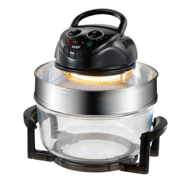 Freidora de Aire RAF de Vidrio 12L – Recipiente Transparente, 1400W, Ciclo 360°, 8 en 1