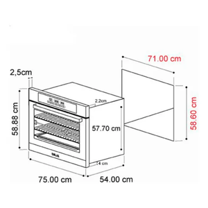 Horno Eléctrico Drija Pacific 76 Empotrable Acero 78L 75cm