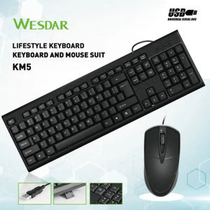 Combo Alámbrico Wesdar KM5 — Teclado + Mouse