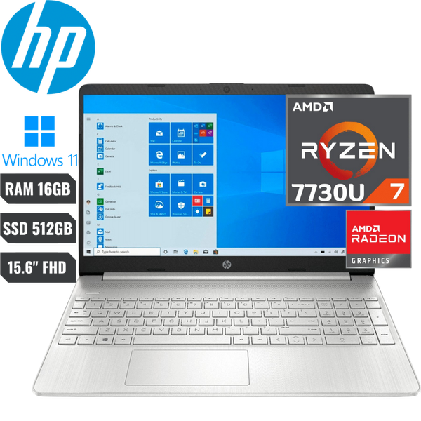Laptop 15.6" HP 15-FC0047WM – AMD Ryzen 7 7730U 16/512 Gb Natural Silver