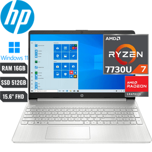 Laptop 15.6" HP 15-FC0047WM – AMD Ryzen 7 7730U 16/512 Gb Natural Silver