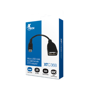 ADAPTADOR XTECH ANFITRIÓN MICRO-USB MACHO A USB-A Hembra