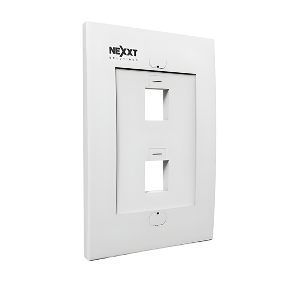 Placa de Pared Hikvision 2 Puertos Blanco
