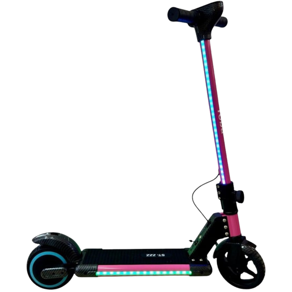 Monopatín Eléctrico Infantil Rosado con Luces LED Full Color y Panel Digital