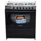 Cocina Omega 6H Negra T/Vidrio