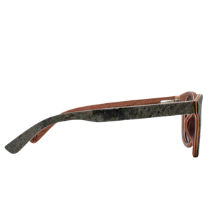 Lentes de sol madera y piedra natural con cristal degradado ambar
