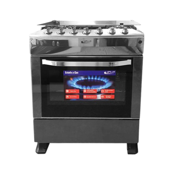 Cocina Gas Gplus 6 Quemadores Negro