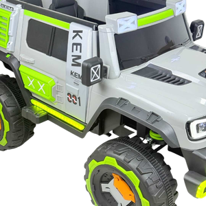Carro Eléctrico Infantil 4x4 Jeep Gris con Panel Multimedia y Control Remoto