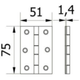 Bisagra 3" × 3" – Acero Inoxidable AISI 201
