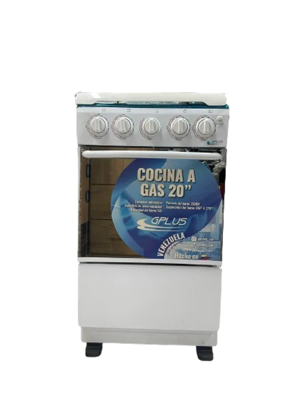 Cocina a gas 4H 20" Gplus Blanca