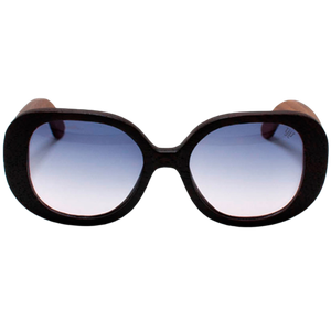 Lente de sol madera con cristal degradado azul