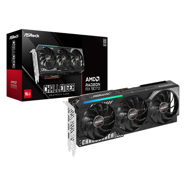 Tarjeta Gráfica ASRock Radeon RX 9070 XT 16GB Challenger 3 fans