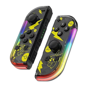 Mandos J-C Nintendo Switch Negro Diseño Pokemoncon Luces LED RGB