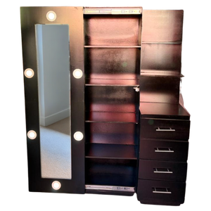 Closet Vanity Negro con Espejo LED