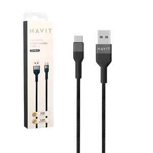 Cable Havit USB a USB C Negro