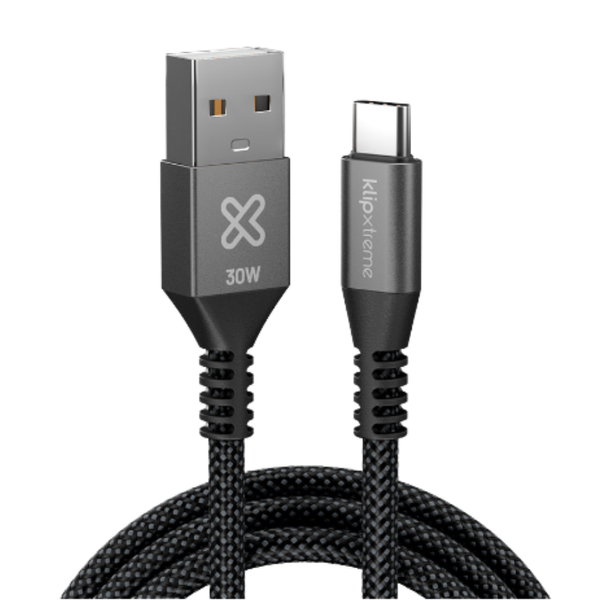 Cable Klip USB-A a USB-C 30W – Trenzado 3 m