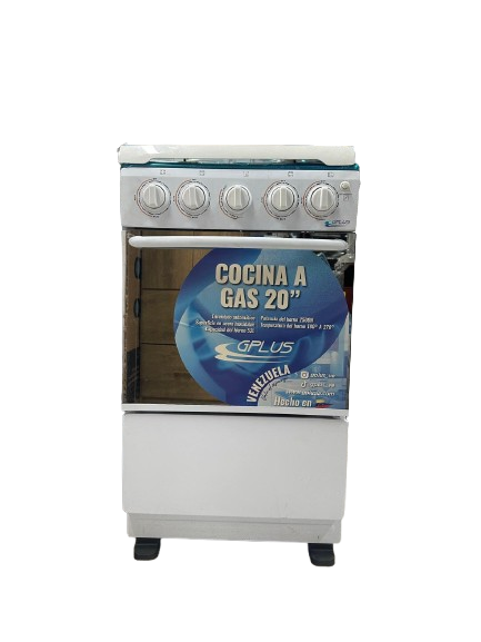 Cocina a gas 4H 20" Gplus Blanca